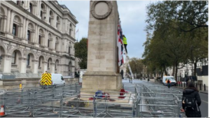 A barricaded cenotaph